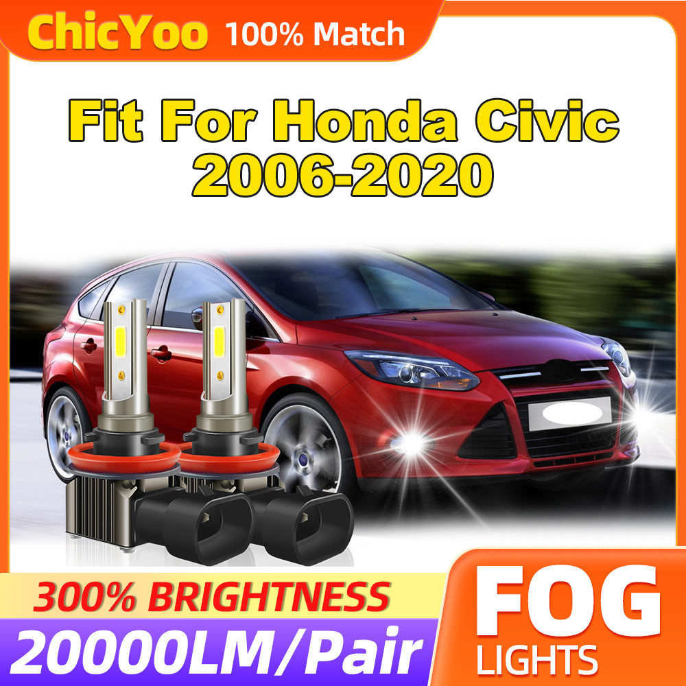 Fit For Honda Civic 2006-2015 2016 2017 2018 2019 2020 60W H8 H9 H11 Fog Lamps 20000LM Canbus LED Fo