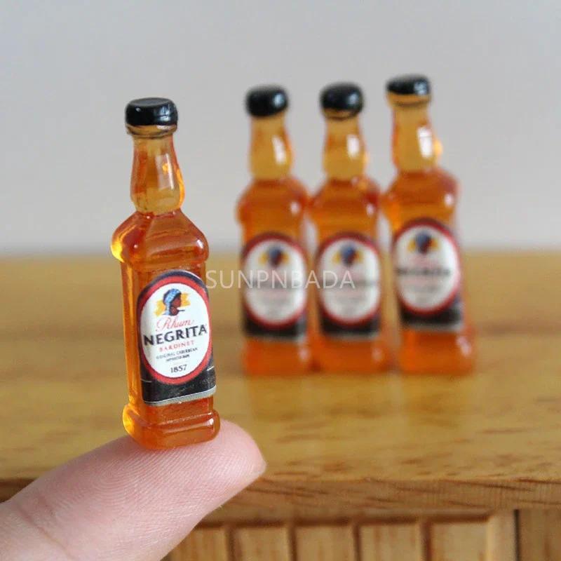 1/6 Scale Miniature Dollhouse Wine Mini Whisky Bottle Drinks Pretend Play Kitchen Food for BJD Doll 