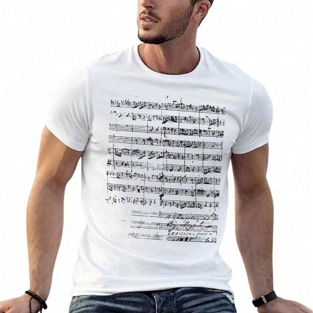 Mozart Manuscript T-Shirt men t shirt cotton 100% t shirt man casual T-Shirt