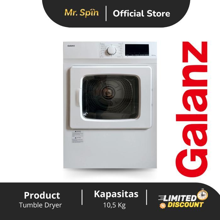 Mesin Dryer Galanz 10.5kg - Mesin Pengering Galanz Edisi Terbaru 10.5 10,5 kg Mr.Spin Mr Spin Konver