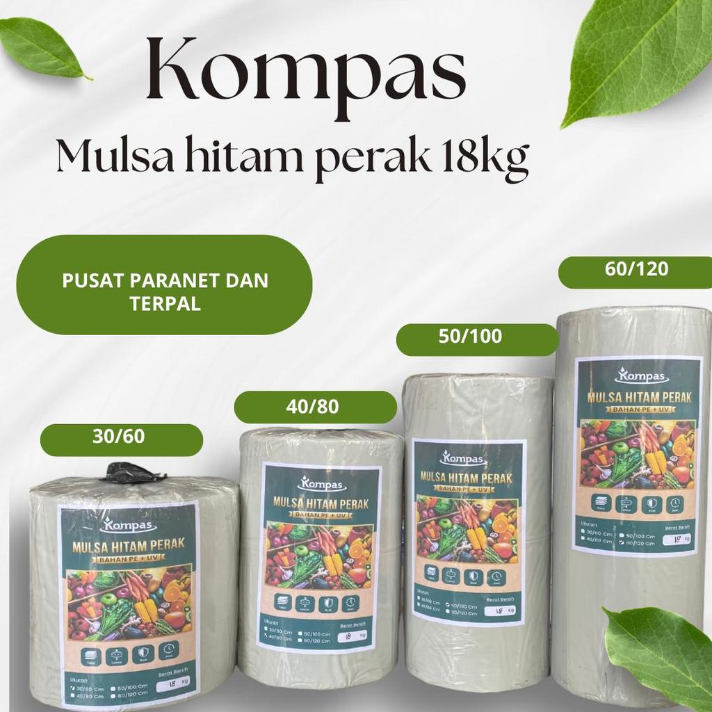 PLASTIK MULSA HITAM PERAK  18kg Lebar 80cm 100cm 120cm