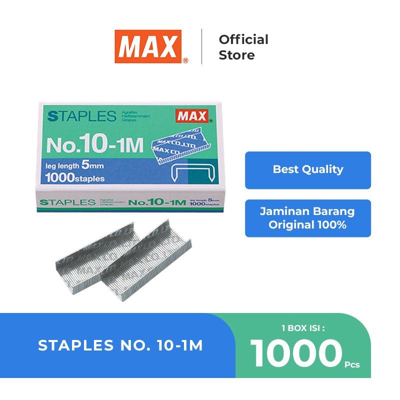 Isi Staples Max No.10-1M ( 1pak/20kotak )