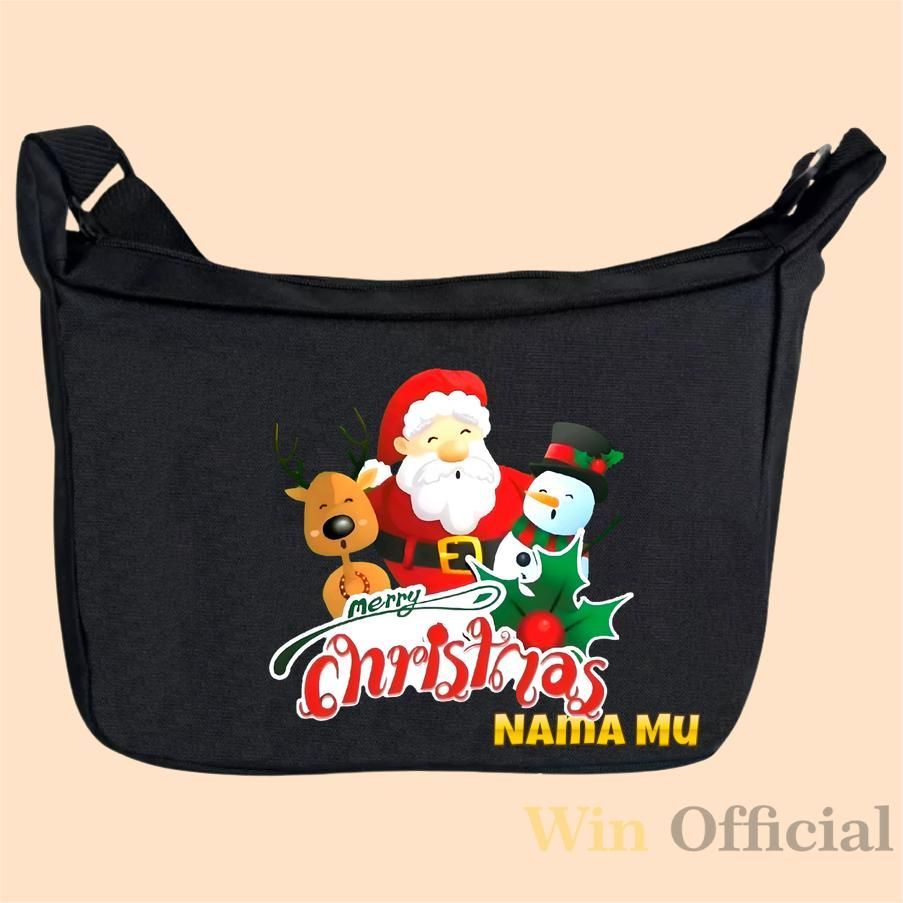 Tas Selempang Sekolah Anak TK SD Tema Natal Gratis Bikin Nama Sendiri Bahan Bagus Berkualitas Kuat