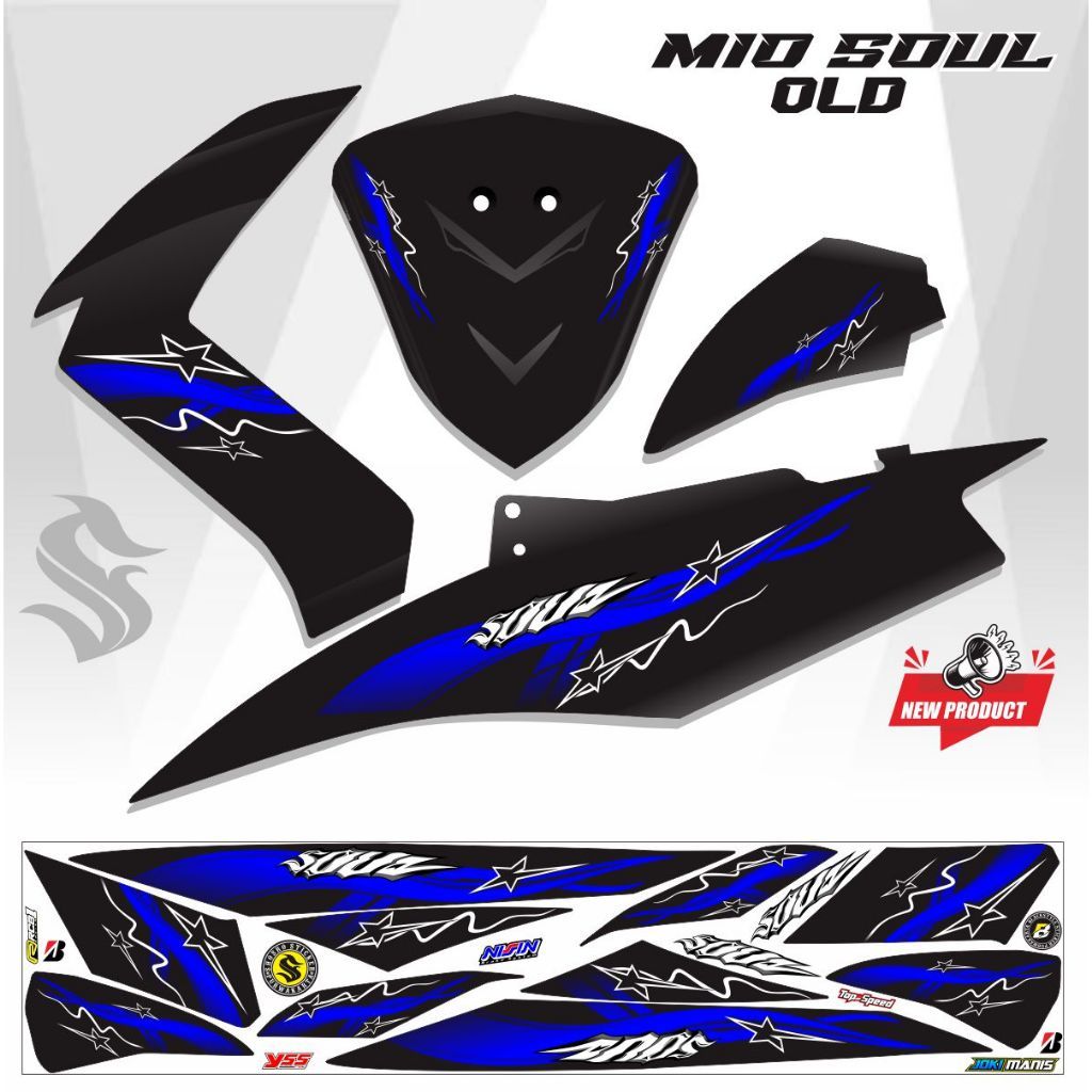 POLET STICKER STRIPING MOTOR MIO SOUL OLD STICKER MIO SOUL LAMA / STICKER