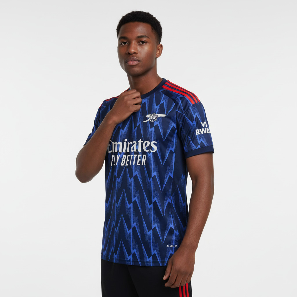 Jersey Arsnl 2025 2026 Away Baju Bola Biru Navy Dongker Pasang Custom Sablon Nama Nomor Punggung Nam