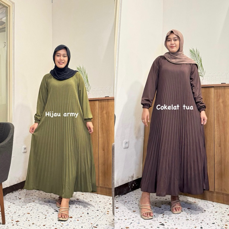 Gamis Plisket Payung / Dira Dress Plisket / Gamis Plisket Payung / Maxy Dress Pleats / Pleats Dress 