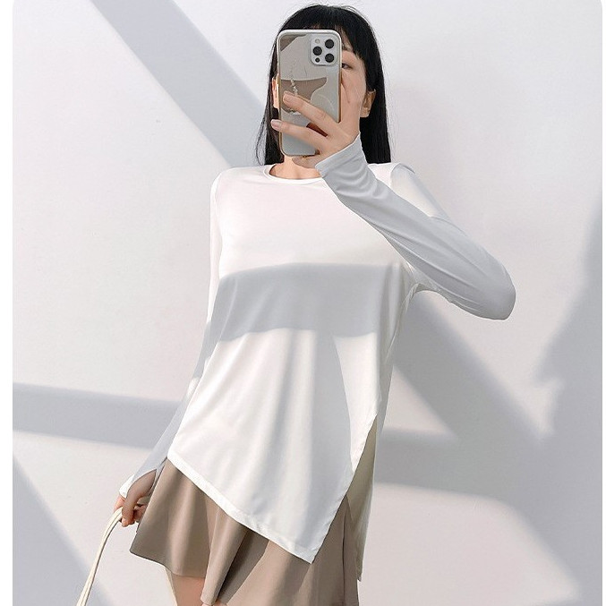 Atasan Baju Olahraga Wanita Yoga Wear Lengan Panjang Baju Jogging Kaos Sport 1186