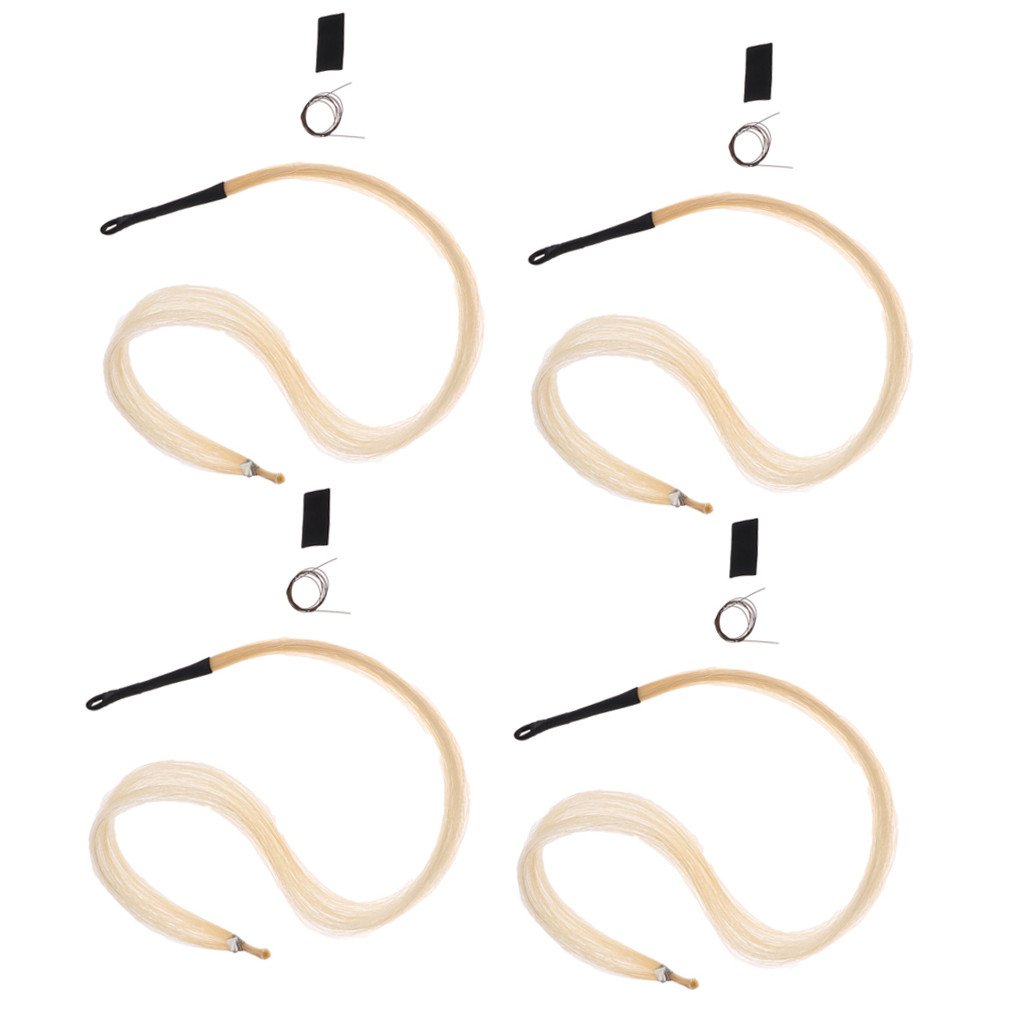 Mongolia Tail Violin Cello Erhu Bow Horse Hair for String trument, 4pcs