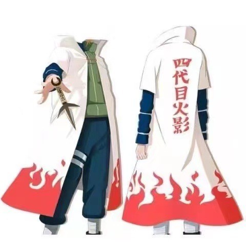 Anime Naruto Fourth Hokage Cloak4Fire Shadow Cloak Wave Feng Shui Men cosplay Clothing Trench Coat J
