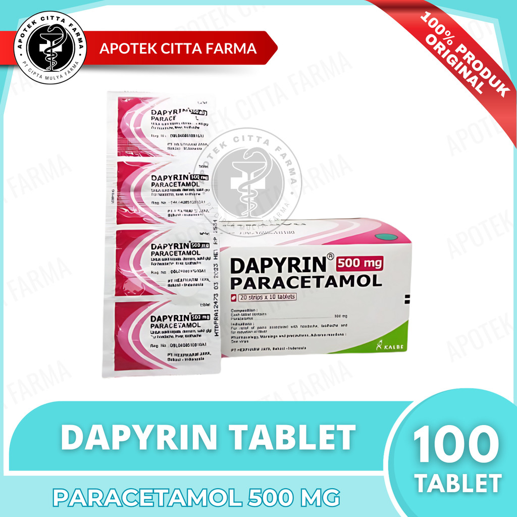 Dapyrin Paracetamol Tablet 1 Box - Pereda Nyeri & Penurun Demam