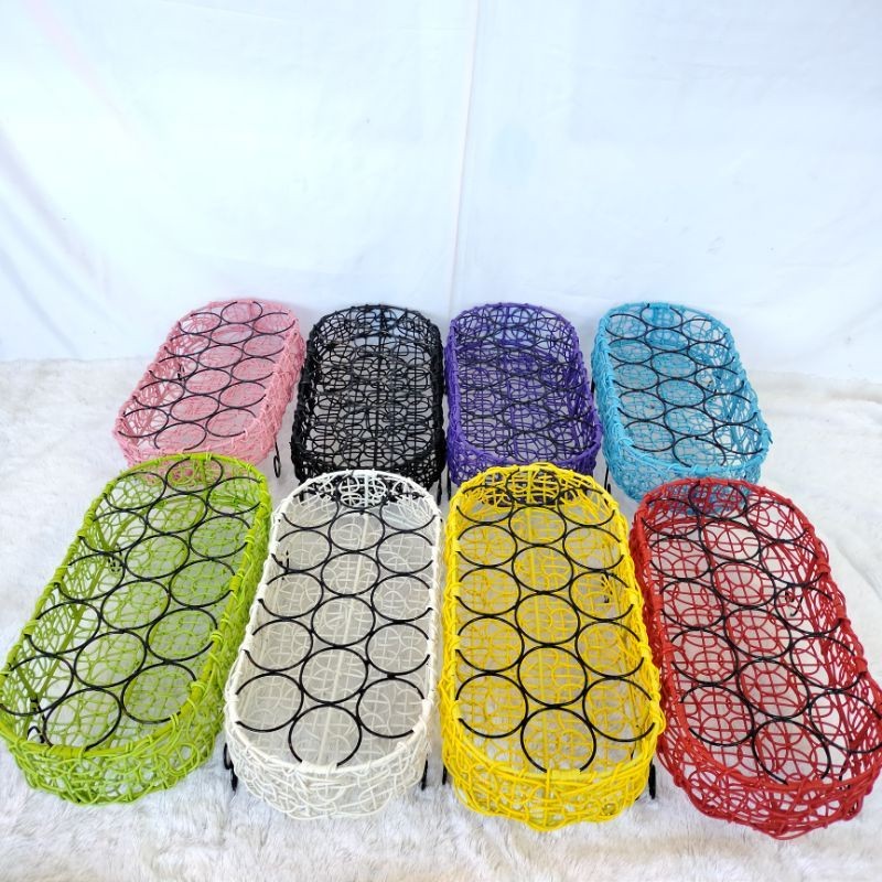 (PACKING KARDUS) keranjang air mineral rotan sintetis/tempat aqua isi 16 rotan/wadah aqua gelas aest