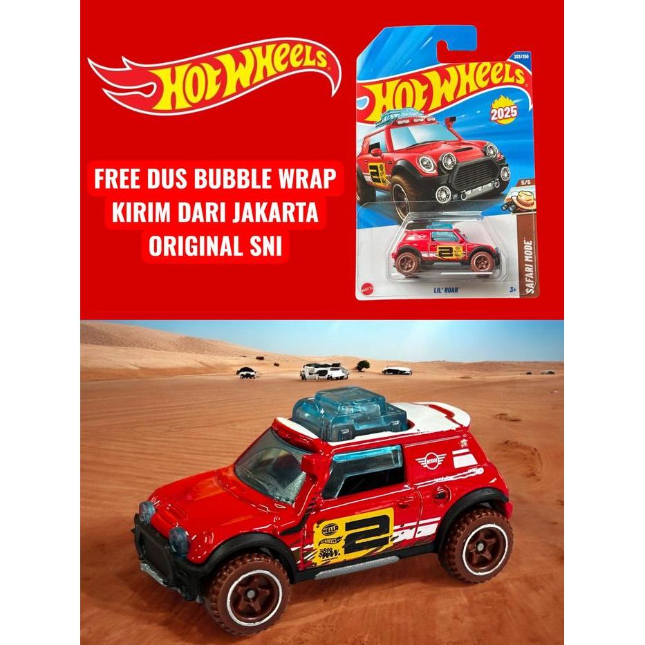 Hot Wheels Lil Roar Mini Cooper Merah Lot K 2025 Diecast Besi Made in Malaysia Original SNI Free Pac