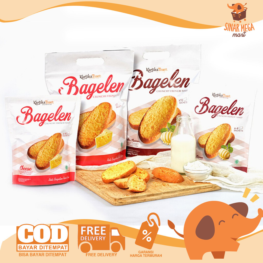 KartikaToast Bagelen Crunchy French Toast isi 4 - Cheese, Butter | Bagelen Roti Kartika Sari