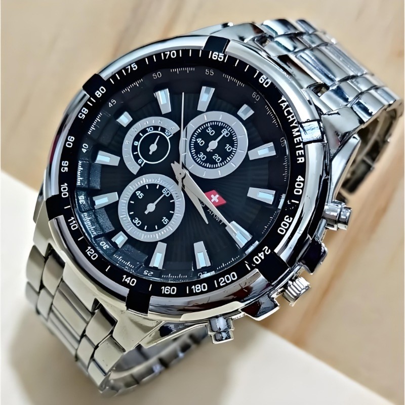 Jam Tangan Pria Swis Army Luxury Stainless Steel Terbaru