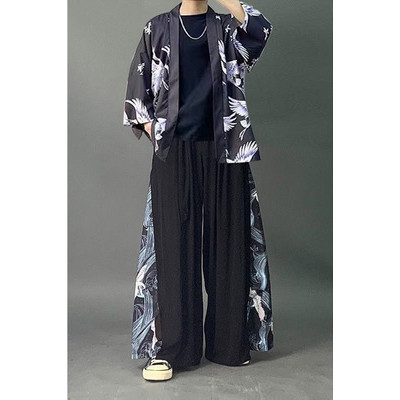 Set Jubah Taoist Tiga Potong untuk Pria, Set Hanfu Lengkap, Setelan Tang Musim Panas, Pakaian Gaya