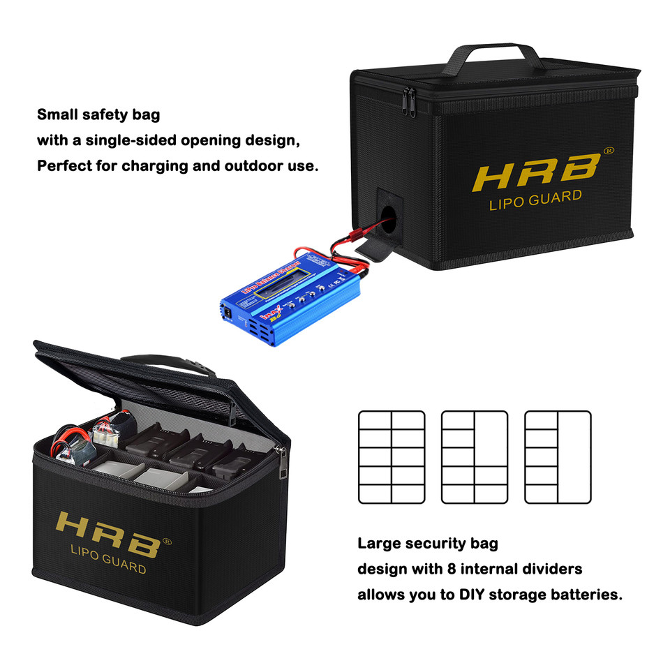 HRB Lipo Safe Bag Lipo Guard Bag for RC Lipo Fireproof Waterproof Portable Bag RC Lipo Battery Bag f