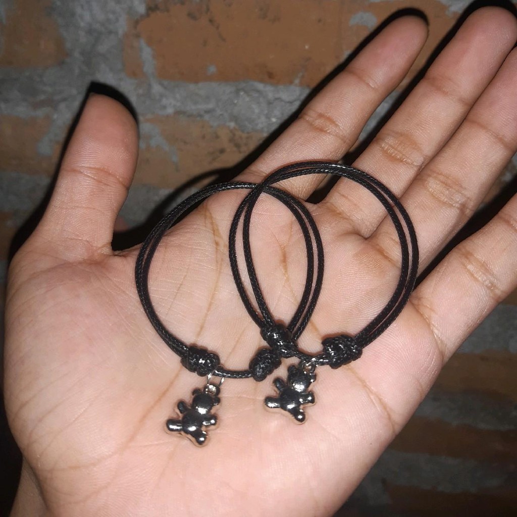 [Jems] Gelang Couple Panda Tali Korea Waterproff 1.5mm Estetik Dan Elegan/Gelang Tangan Anniversary 