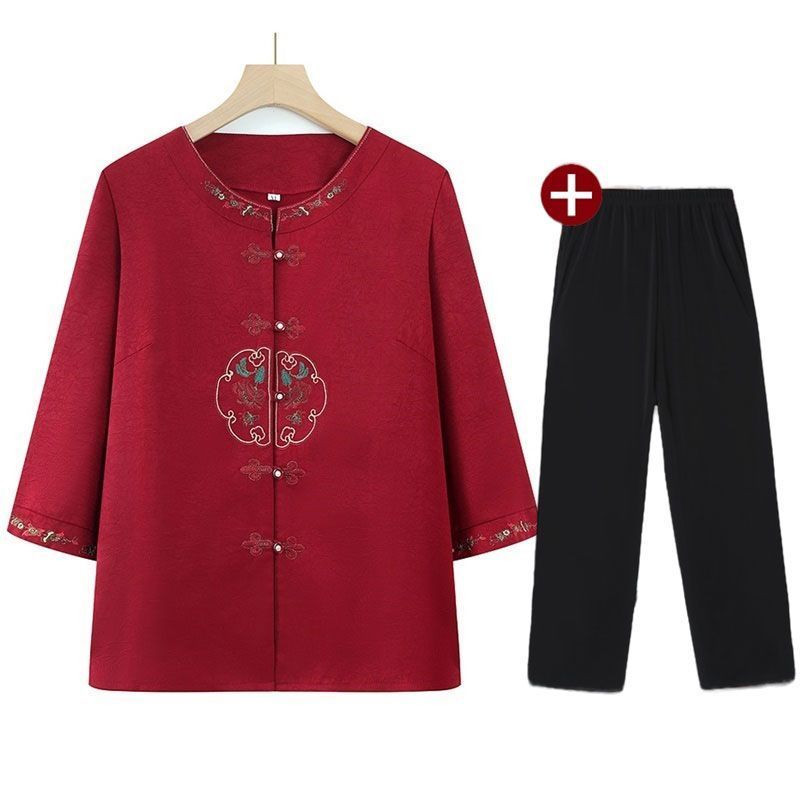 Setelan Baju Wanita Lansia Fitur Utama: Bahan Katun, Model Lengan Pendek dan Panjang