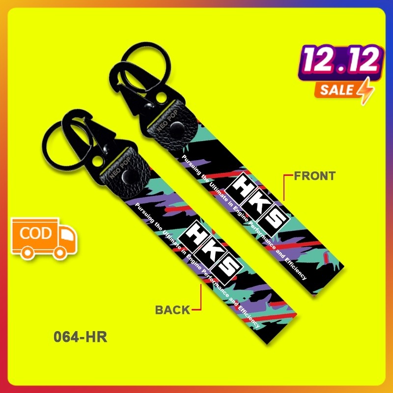 GANTUNGAN KUNCI PREMIUM LOGO HKS KEYCHAIN SEPEDA MOTOR MOBIL LISTRIK KEREN MEREK KNALPOT RACING MERC