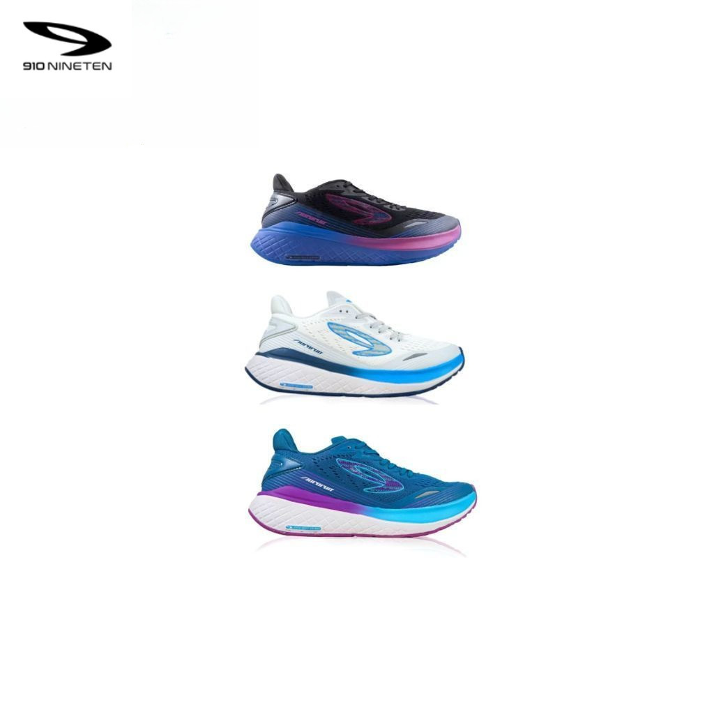 910 Nineten AURORUN HITAM - Sepatu Lari / Aurorun Hitam Biru Ungu / Aurorun Hitam 910 Original