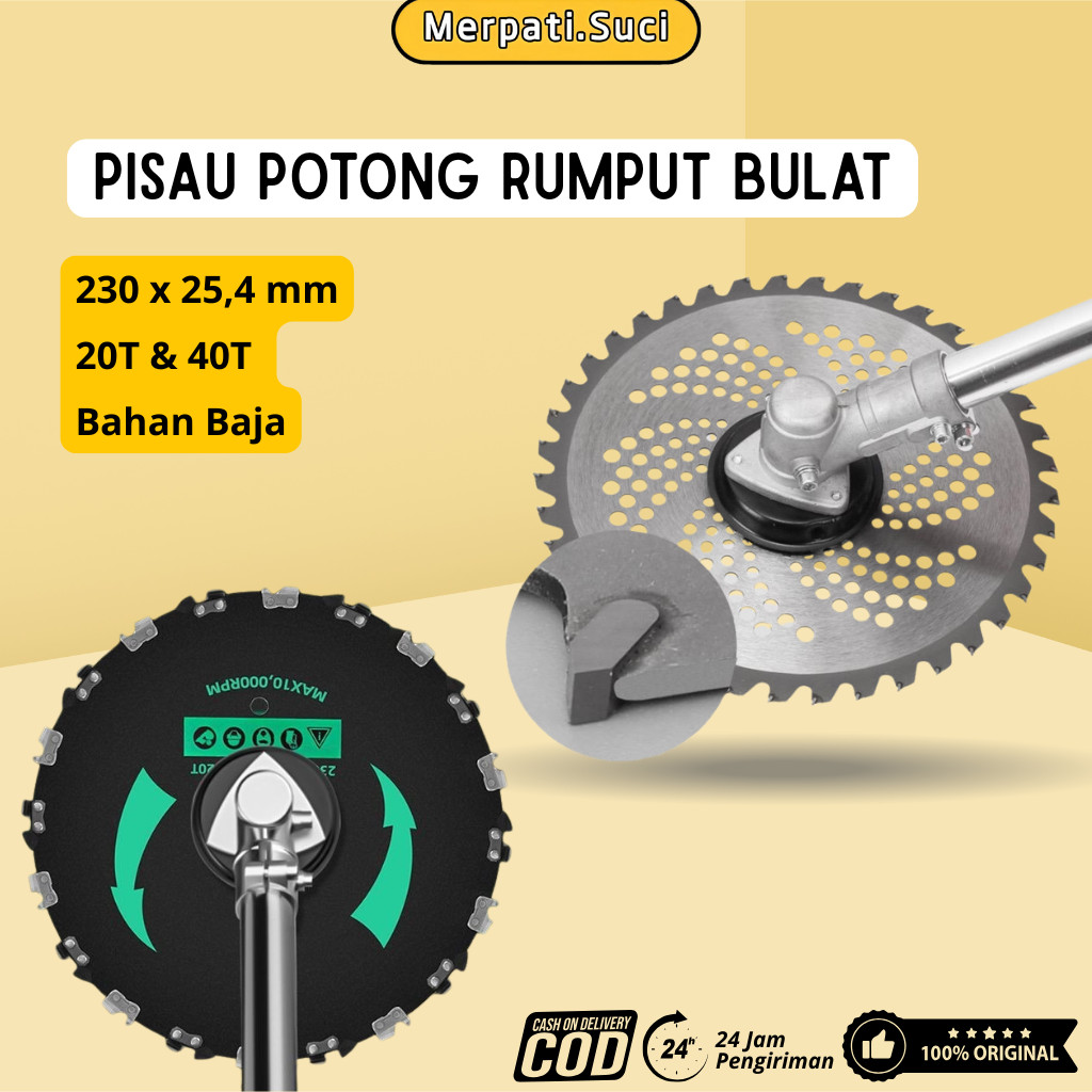 Mesin Potong Rumput Bulat Gerigi 20T & 40TSaw Disc Mata Pisau Mesin Potong Rumput Bulat /23CM Pisau 