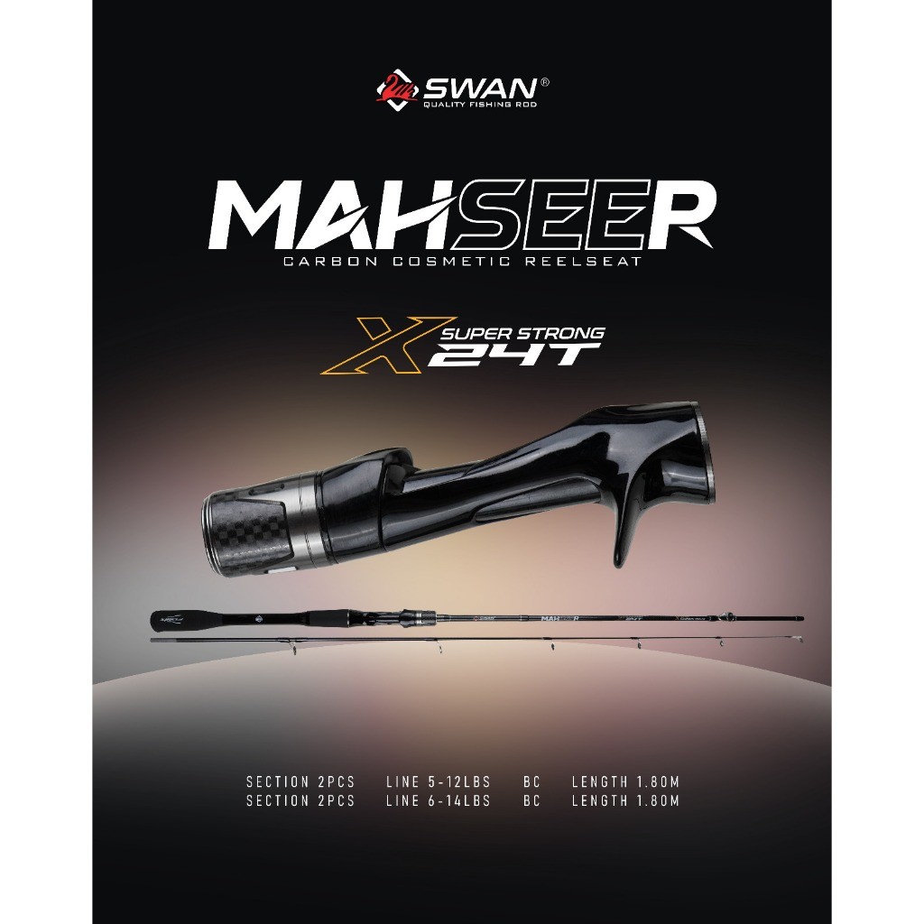 CANDUSHOP Joran Pancing Swan MAHSEER, Solid Carbon 24T, 180cm BC, High Quality Japan ROD, BONUS PAPE
