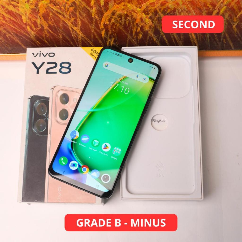 VIVO Y28 6/128 GB GRADE B - MINUS HP SECOND ORIGINAL SINAR MUTIARA CELL