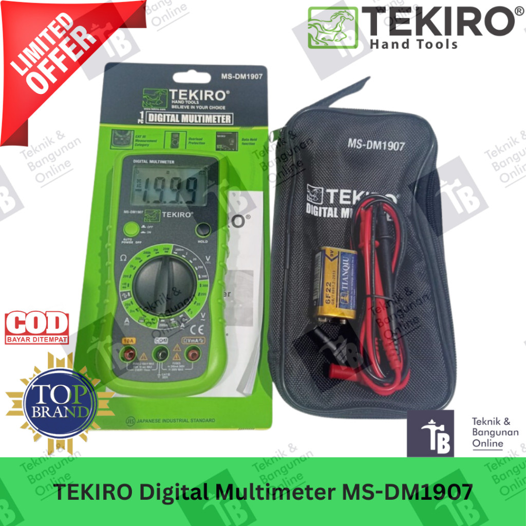 Tekiro Digital MultiMeter / Multi Tester AVO Meter Digital / Multi Meter ORIGINAL MS-DM1907