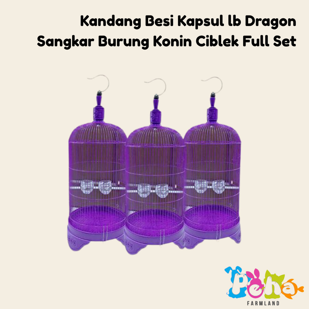 Kandang Besi Kapsul lb Dragon Sangkar Burung Konin Ciblek Full Set