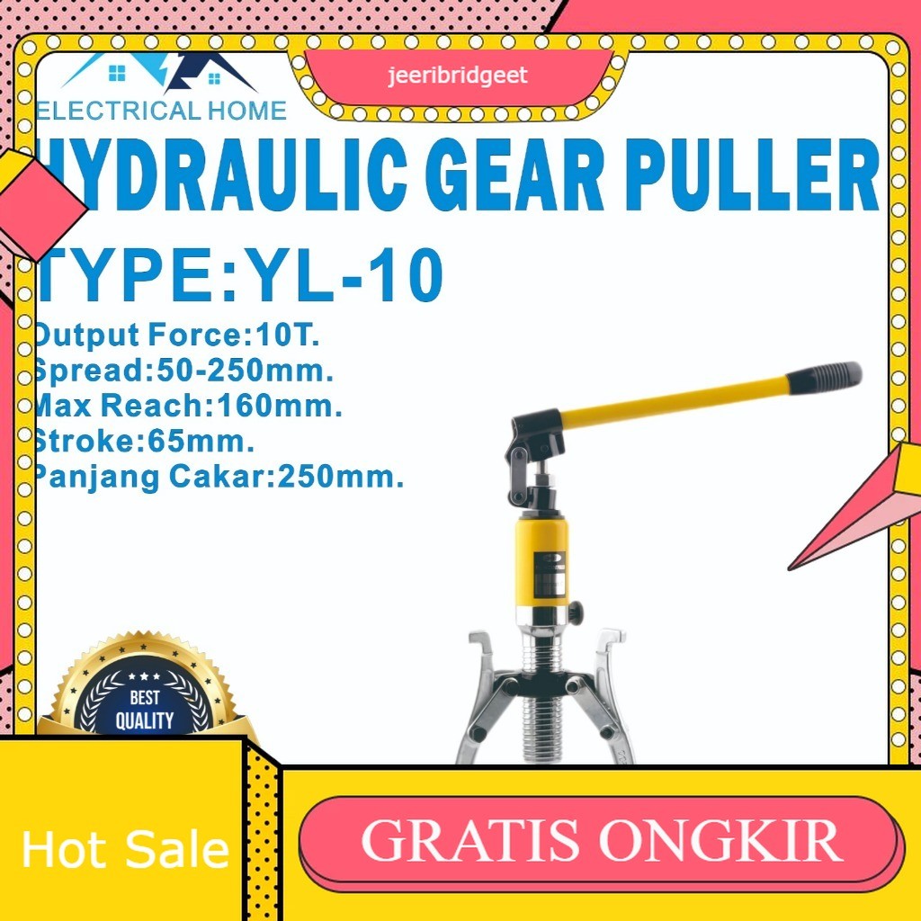 Tang Hydraulic Gear Puller Integral / Treker Bearing Puller Hydraulic YL-10T