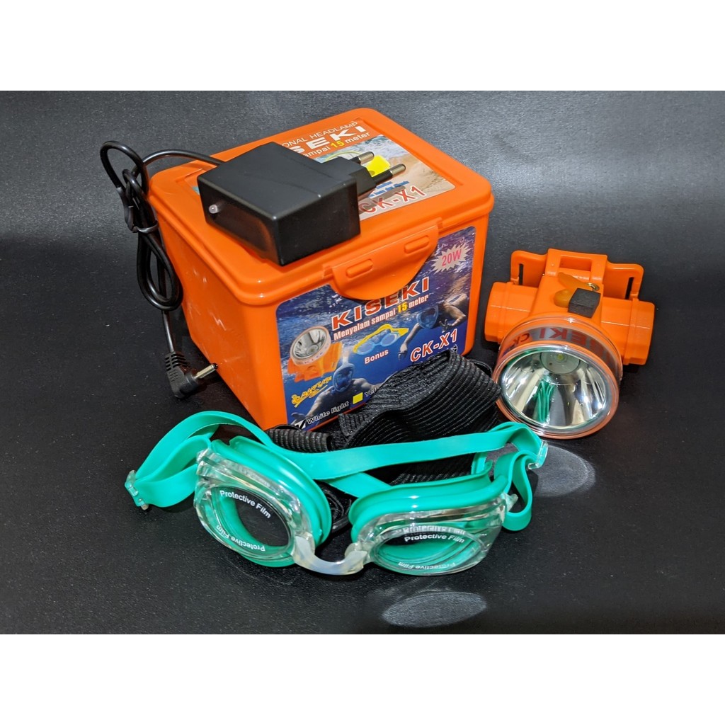 sriauliaprihatna Senter Kepala Selam Kiseki CK-X1 Putih Bonus Kacamata Headlamp / Kiseki CK-X2 CK-X3