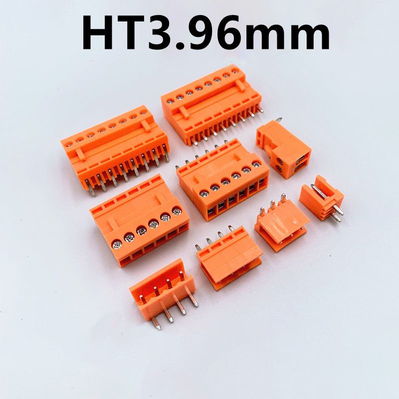 50Sets HT3.96 HT396 HT3.96V  HT3.96R 2P3P4P-12P PCB Terminal Block 15EDGK 3.96mm ORANGE  WIRING TERM