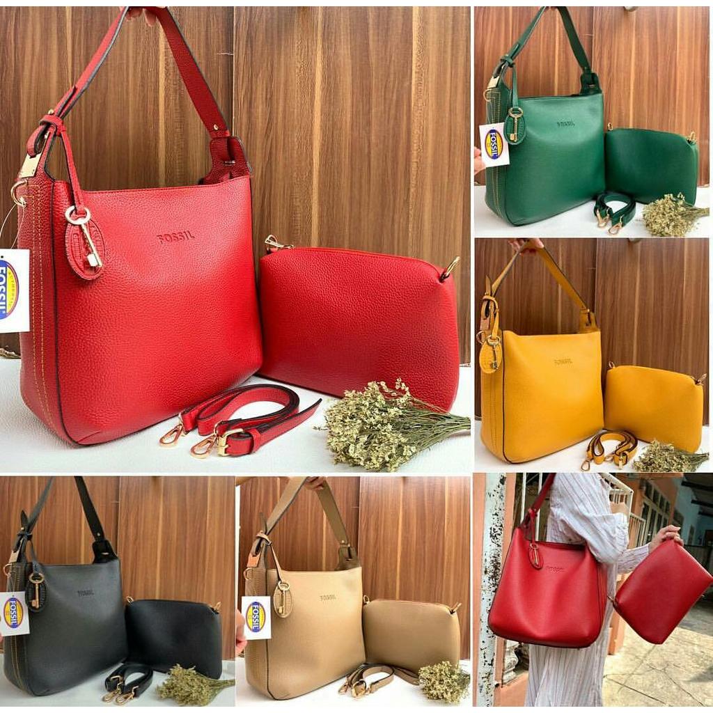 HARGA DISKON  Tas wanita FOSSIL yellow DR054# import,,disean korean terbaru..