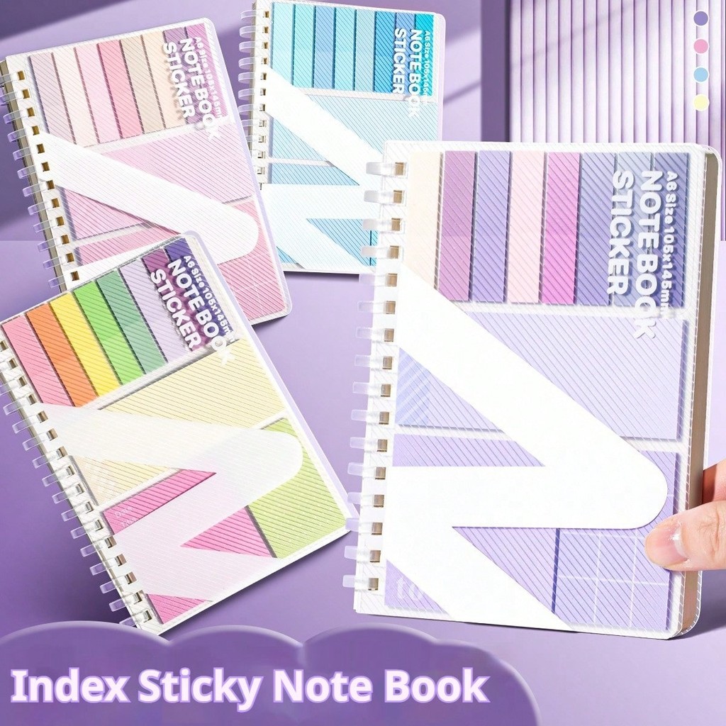 Kawaii Sticky Notes Set Expandable Removable Student Memo Pads Must-Have Study Planner Supplies Bull