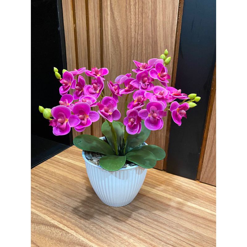 TerbaruAnggrek Latek Dan Kain 4 Cabang Vas Kerang/Bunga Hias MejaPROMO