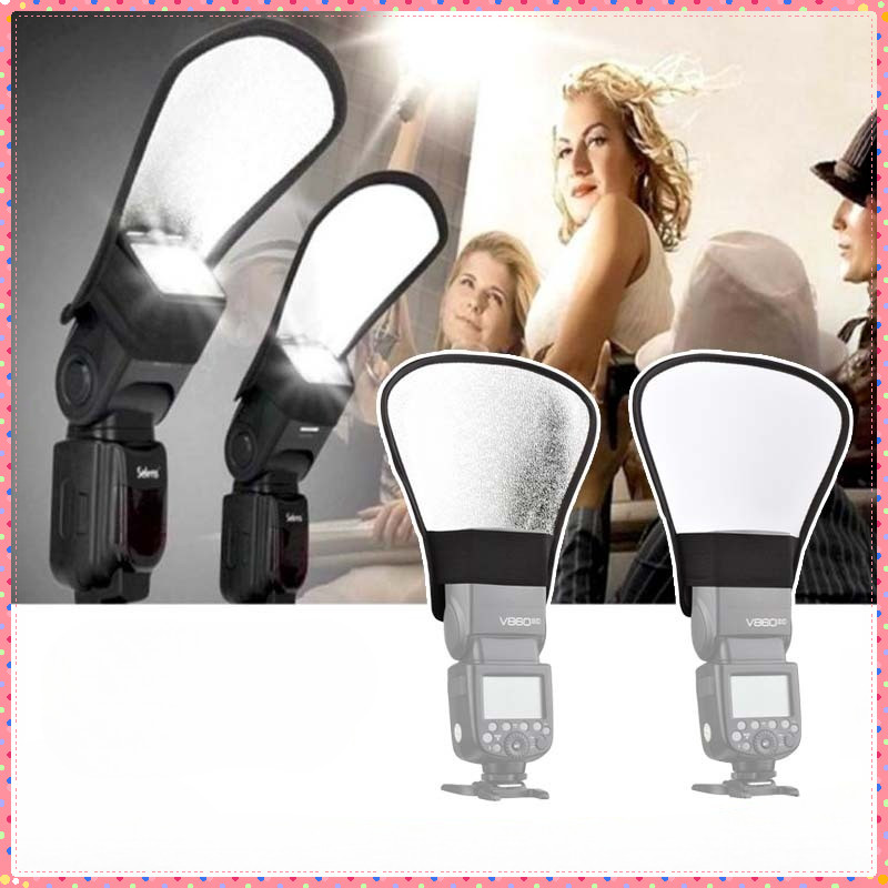 2in1 Reflektor Flash Silver White Reflektor Flash Eksternal Difuser Flash Difuser Flash Eksternal Di