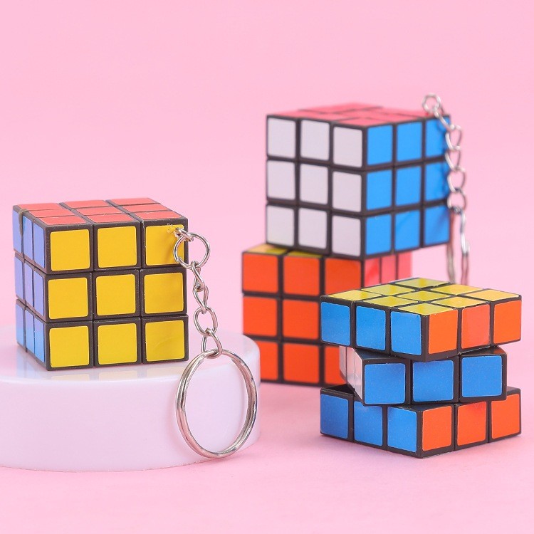 Gantungan Kunci Puzzle Dadu Bahan Karet 3 X 3 Cm