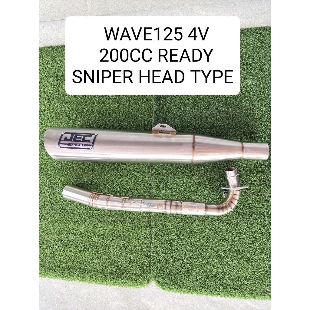 Titanium JECSPEED POWER PIPE WAVE 125 4VALVE  SNIPER HEAD TYPE 200CC READY