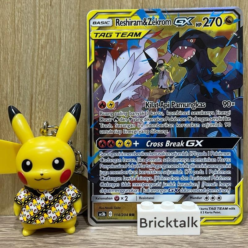 Reshiram & Zekrom GX RR AC3b 114/204 Tag Team Kartu Pokemon Trading Card Game Original