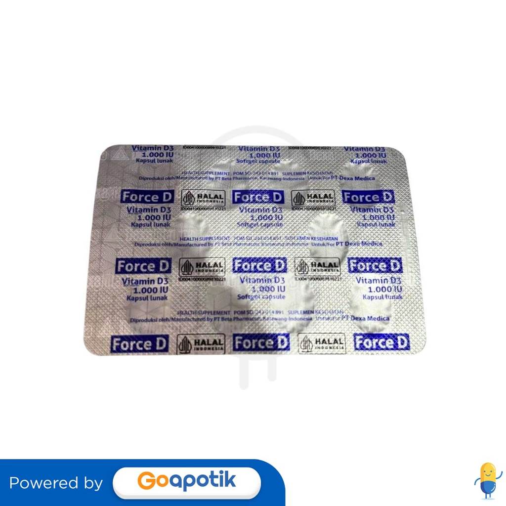 Force D Vitamin D3 1000 Iu Strip 10 Kapsul