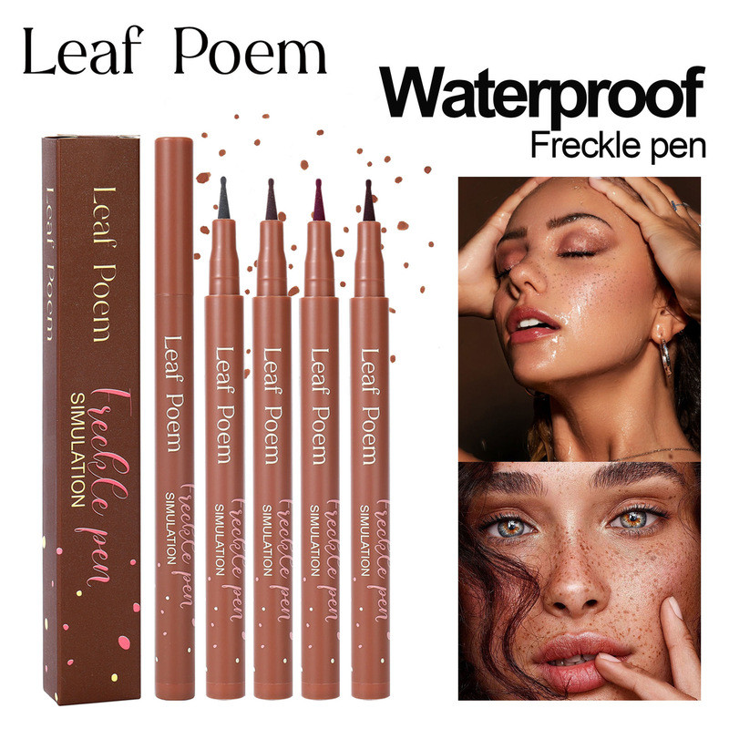 Makeup warna LEAF P0EM pena bintik-bintik simulasi pena bintik-bintik alami, cepat kering, tahan air
