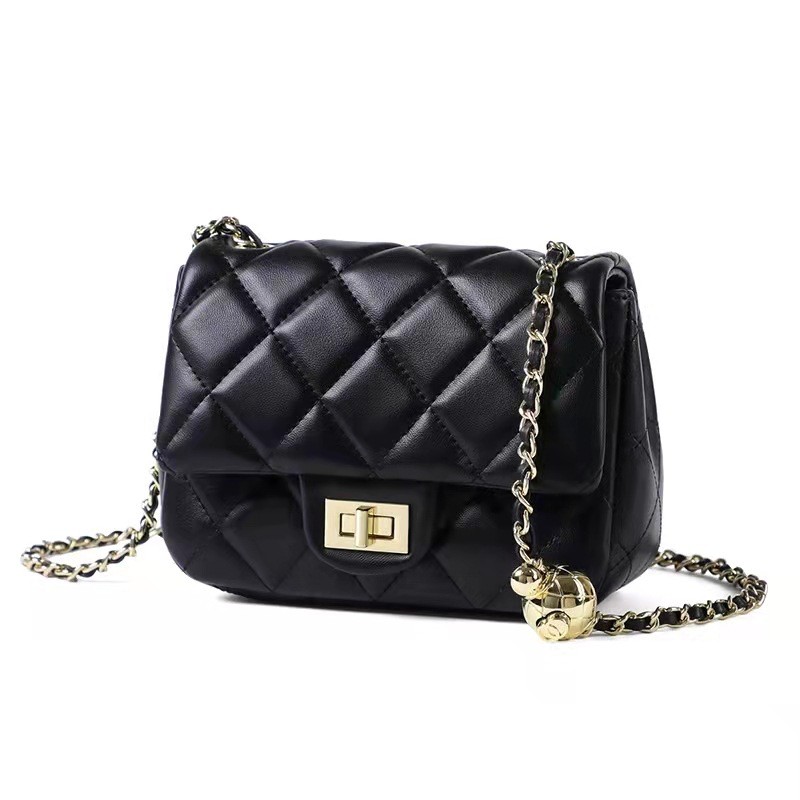 Chanel Style Small Gold Ball Bag2022New Versatile Niche Light Luxury Quilted Chain Bag Single Should
