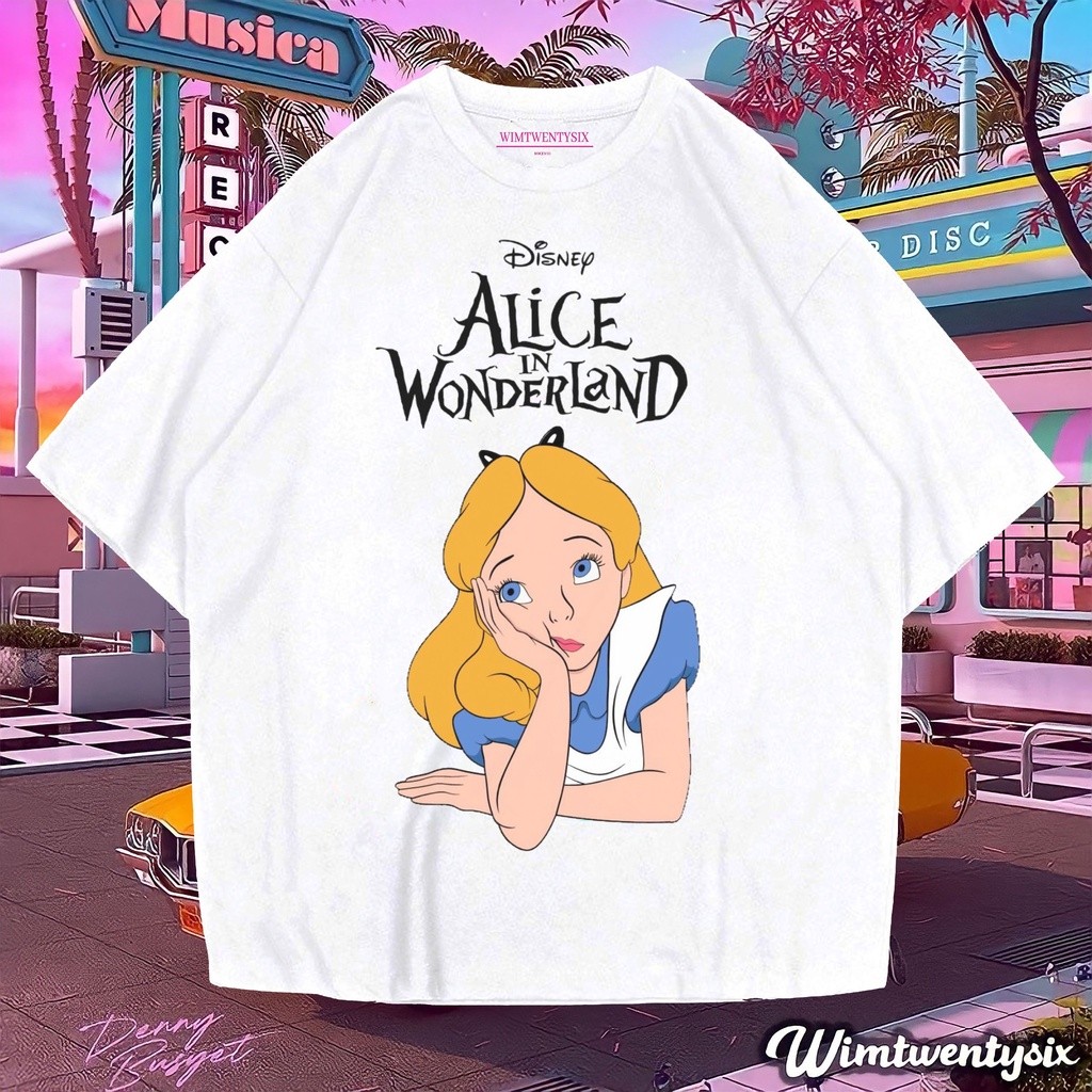 (COD) kaos oversize | vintage tee | kaos cartoon alice in wonderland adventure