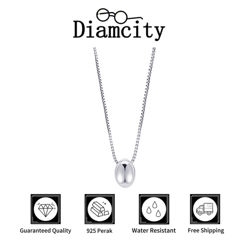 Kalung Manik Bulat Kecil Sederhana Baru Perak 925 untuk Wanita