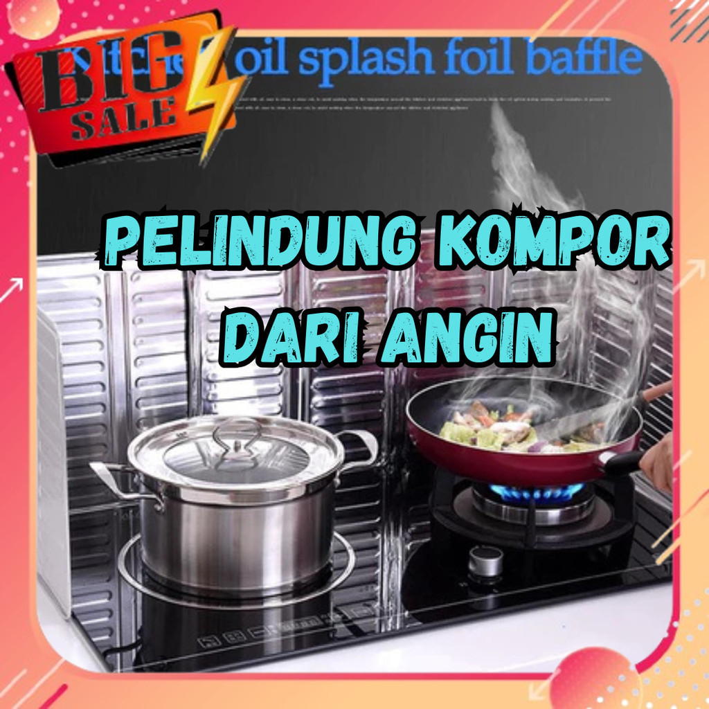 Cod Pelindung Kompor Anti Minyak Penahan Angin Kompor Gas Penutup Kompor Gas Anti Angin