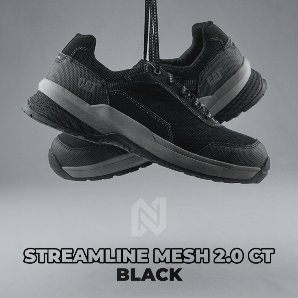 Sepatu Safety Caterpillar streamline Mesh 2.0 Composite Toe Black Original ASTM Standard