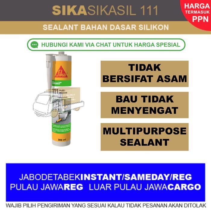 Sikasil AP sealant neutral / sika sikasil 111 multipurpose 300 ml - Hitam