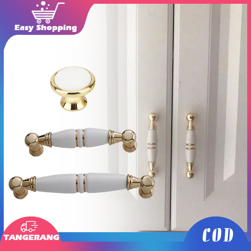 Cabinet Door Handle Ceramic Gagang Pintu Lemari Knob Tarikan Laci Vintage Tarikan Lemari Minimalis