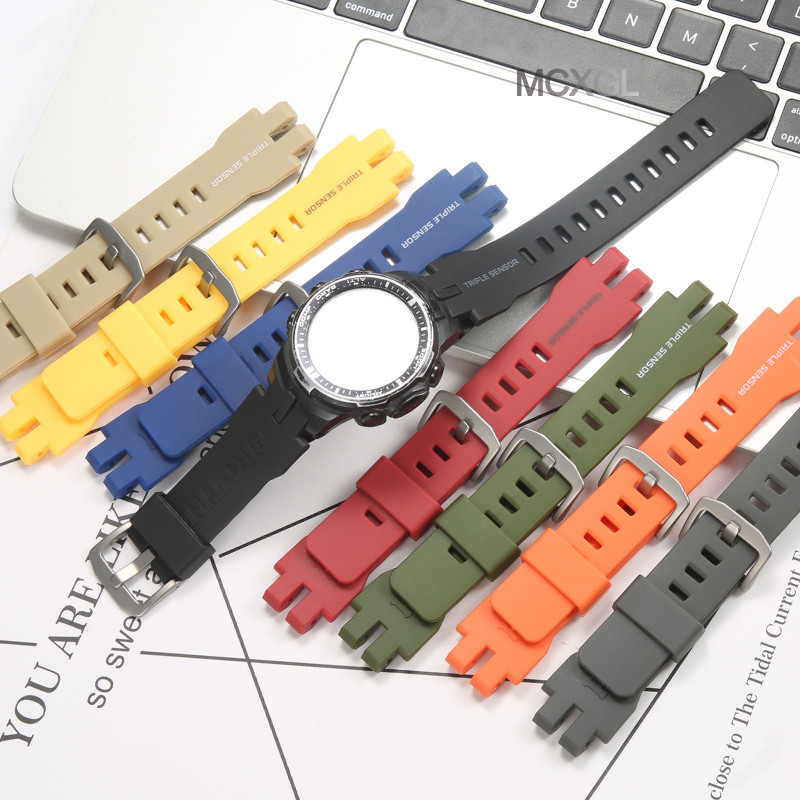 For Casio PROTREK PRW-6000 PRW6100 PRW3000 PRW3100 PRG-300 Rubber Replacemnet Strap Waterproof Outdo