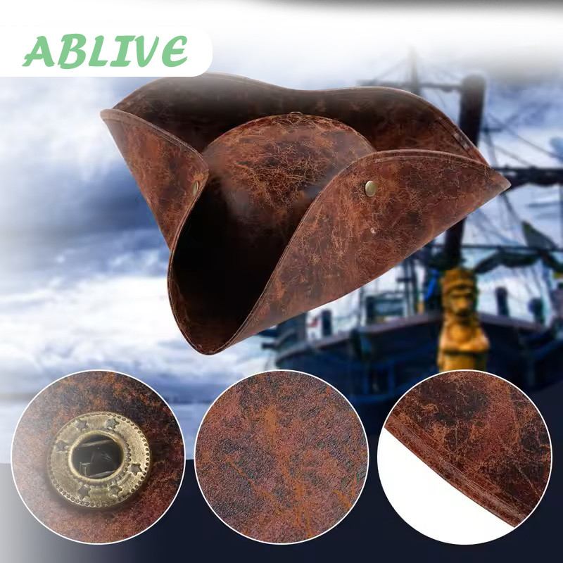 Topi Pirates Bajak Laut Kulit Halloween Jack Sparrow Cosplay Halloween